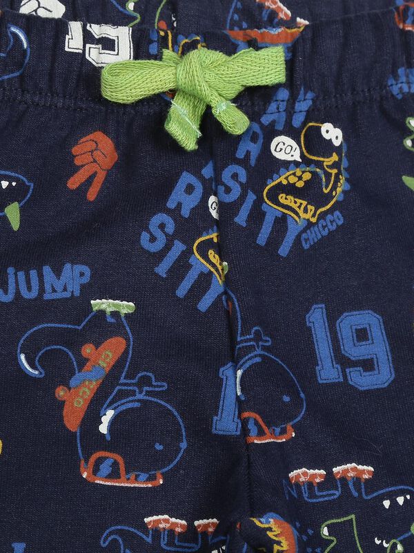 Navy Blue French Terry Sweatpants- Printed image number 2